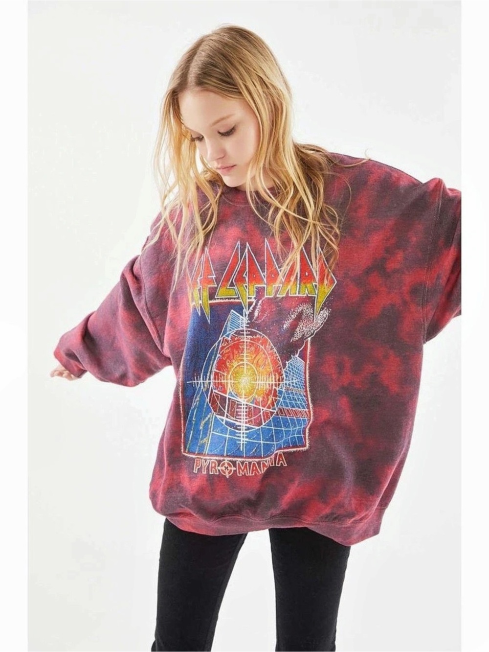 Urban Outfitters Def Leppard Pyromania Crew Neck Sweatshirt